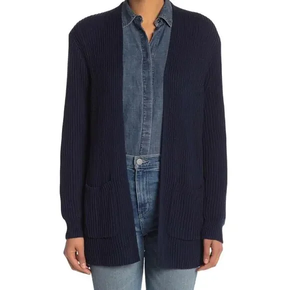 Madewell Navy Blue Cardigan Women’s Small 100% Cotton Quiet Luxury Normcore - Picture 2 of 16